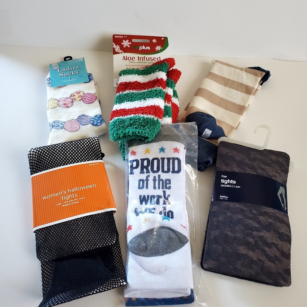 Bundle Of 6 New Pairs Of Socks And Tights